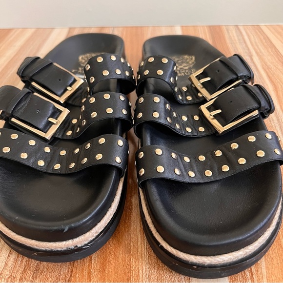 Vince Camuto Black and Gold Studded Sandals - Picture 3 of 8